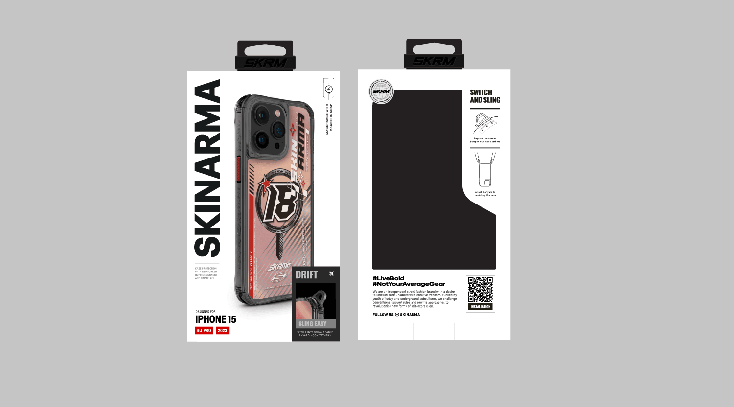 iPhone 15 Pro SkinArma Magsafe Şarj Özellikli Sticker Yapıştırmalı Drift Kılıf