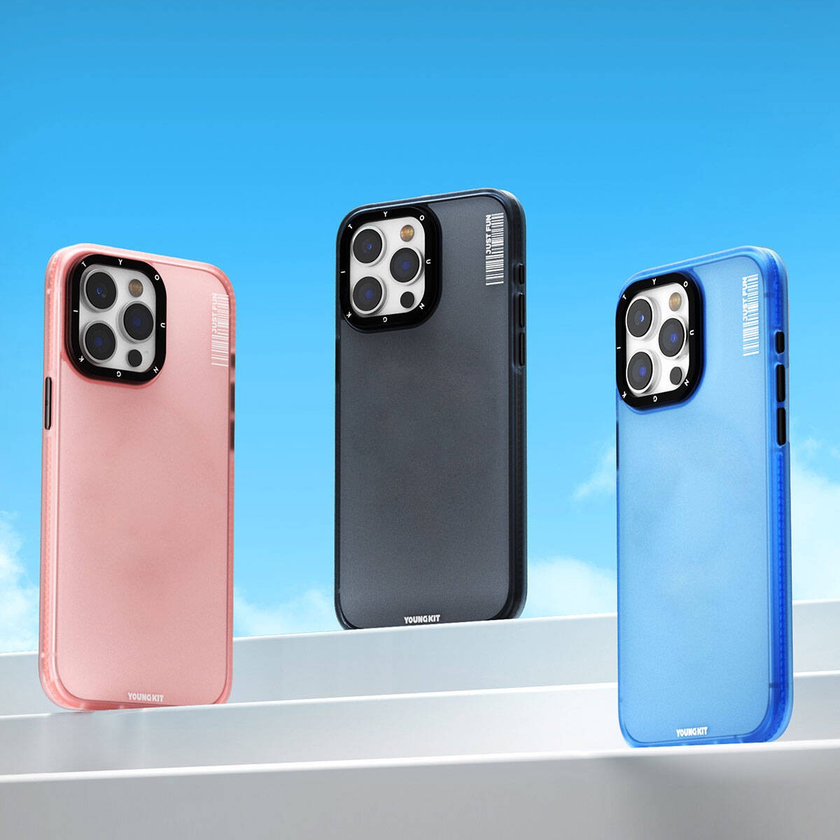 iPhone 15 Kılıf Buzlu Mat Tasarım Youngkit Colored Sand Serisi Kılıf