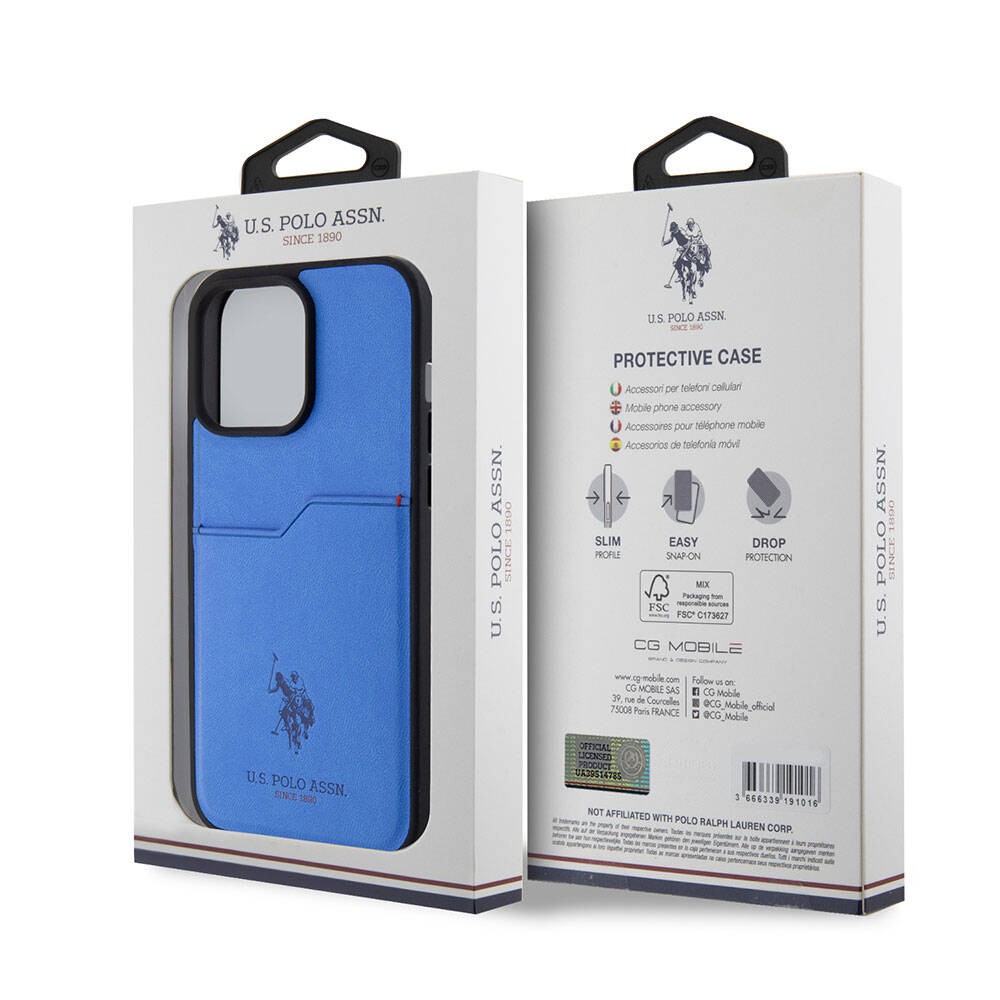 iPhone 15 Pro Max Kılıf U.S. Polo Assn. Orjinal Lisanslı Baskı Logolu PU Kartlıklı Kılıf