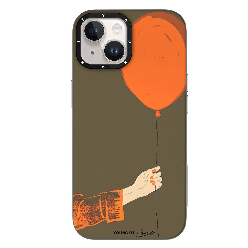 iPhone 15 Kılıf Magsafe Şarj Özellikli Youngkit Orange Serisi Flying Balloon Kılıf