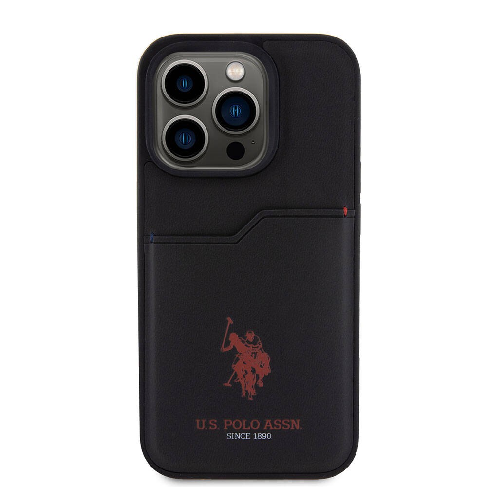 iPhone 15 Pro Kılıf U.S. Polo Assn. Orjinal Lisanslı Baskı Logolu PU Kartlıklı Kılıf