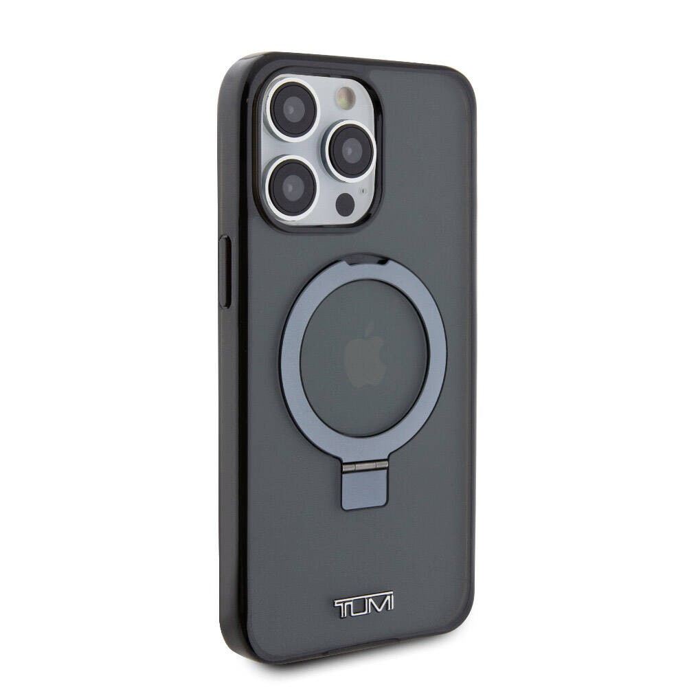 iPhone 15 Pro Max Kılıf TUMI Orjinal Lisanslı Magsafe Şarj Özellikli PC TPU Metal Logolu Ring Standlı Kılıf