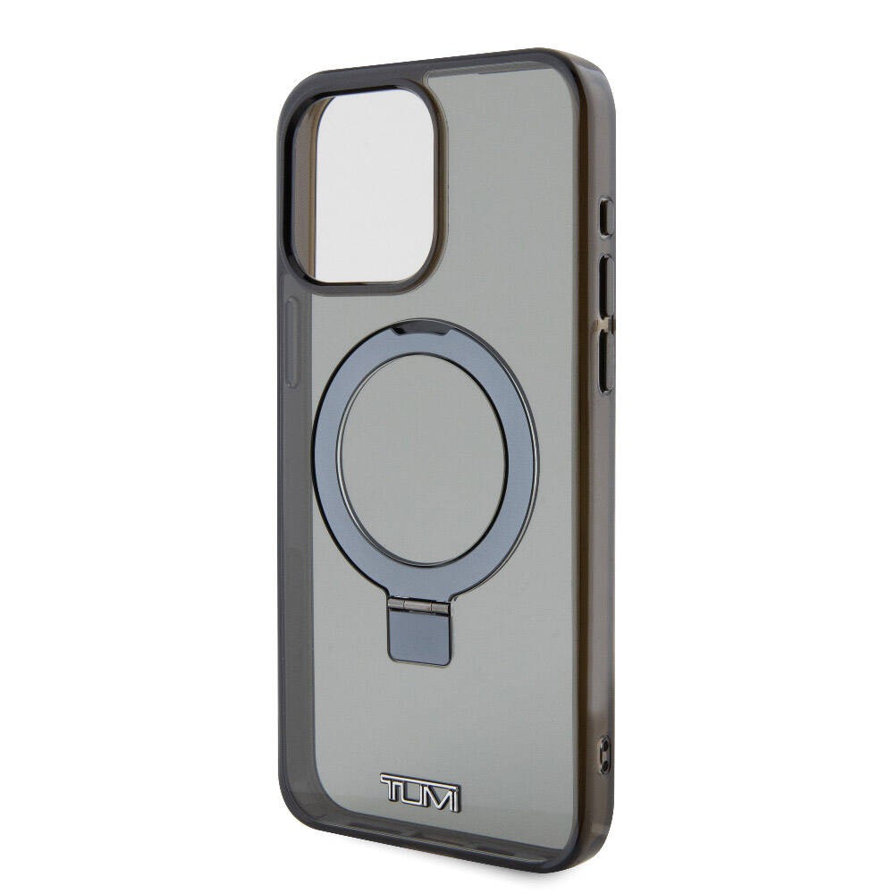 iPhone 15 Pro Max Kılıf TUMI Orjinal Lisanslı Magsafe Şarj Özellikli PC TPU Metal Logolu Ring Standlı Kılıf