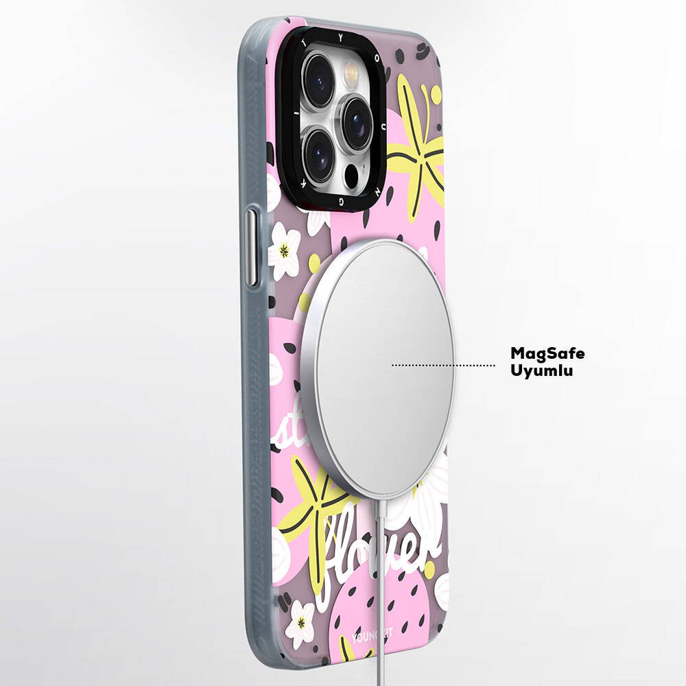 iPhone 15 Kılıf Magsafe Şarj Özellikli Yaz Meyvesi Desenli Youngkit Fruity Flavour Serisi Kılıf