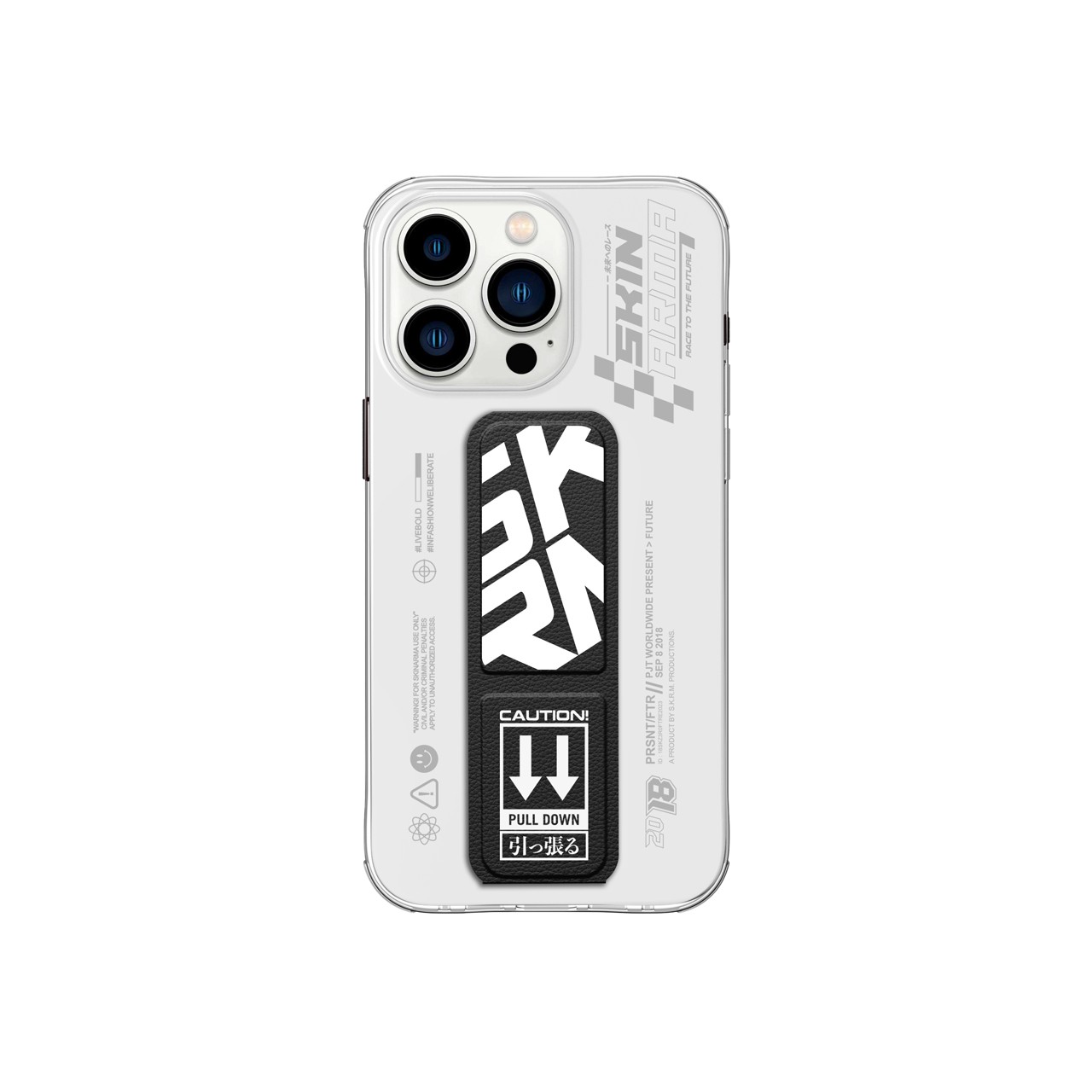 iPhone 15 Pro Kılıf SkinArma Standlı Şeffaf Tasarımlı Apex Kılıf