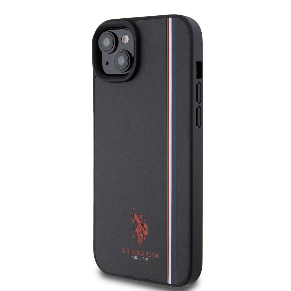 iPhone 15 Plus Kılıf U.S. Polo Assn. Orjinal Lisanslı Üç Renk Şerit Tasarımlı Baskı Logolu Kılıf