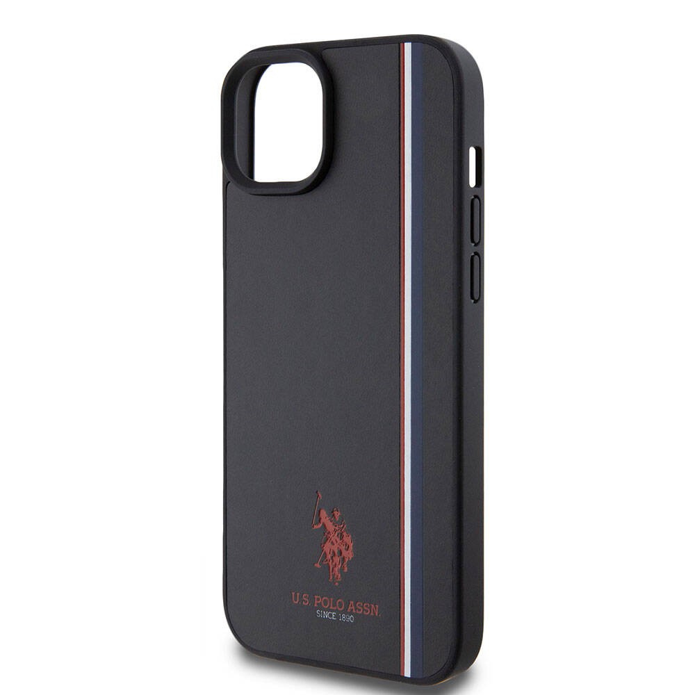 iPhone 15 Plus Kılıf U.S. Polo Assn. Orjinal Lisanslı Üç Renk Şerit Tasarımlı Baskı Logolu Kılıf