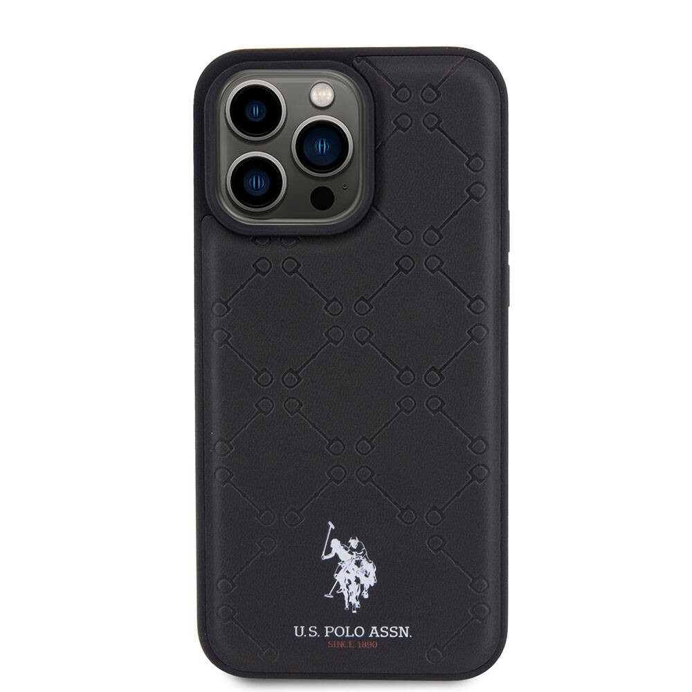 iPhone 15 Pro Max Kılıf U.S. Polo Assn. Orjinal Lisanslı HS Desenli Baskı Logolu Suni Deri Kılıf