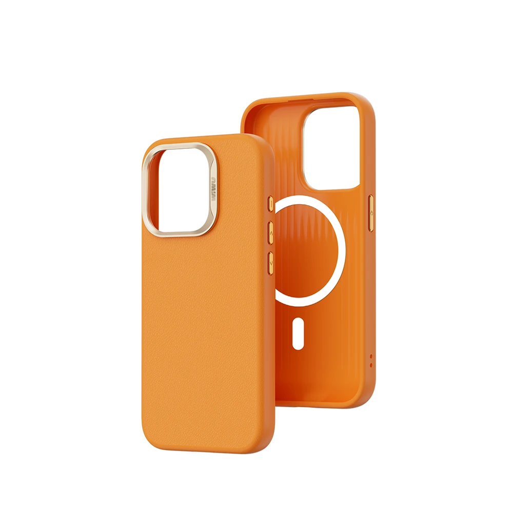 iPhone 15 Pro Kılıf Wiwu SP-019 Magsafe Şarj Özellikli Vegan Leather Deri Kılıf