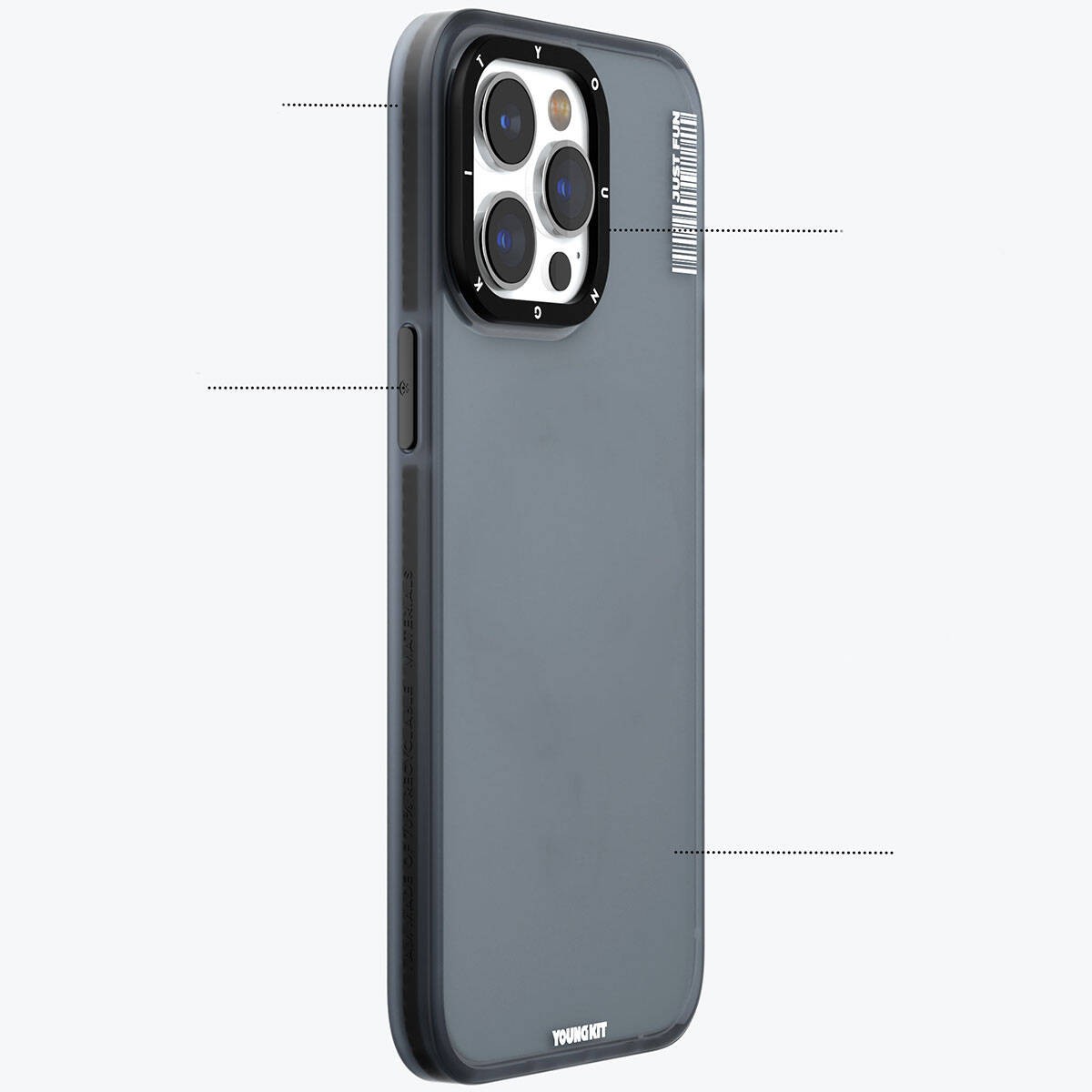 iPhone 15 Kılıf Buzlu Mat Tasarım Youngkit Colored Sand Serisi Kılıf