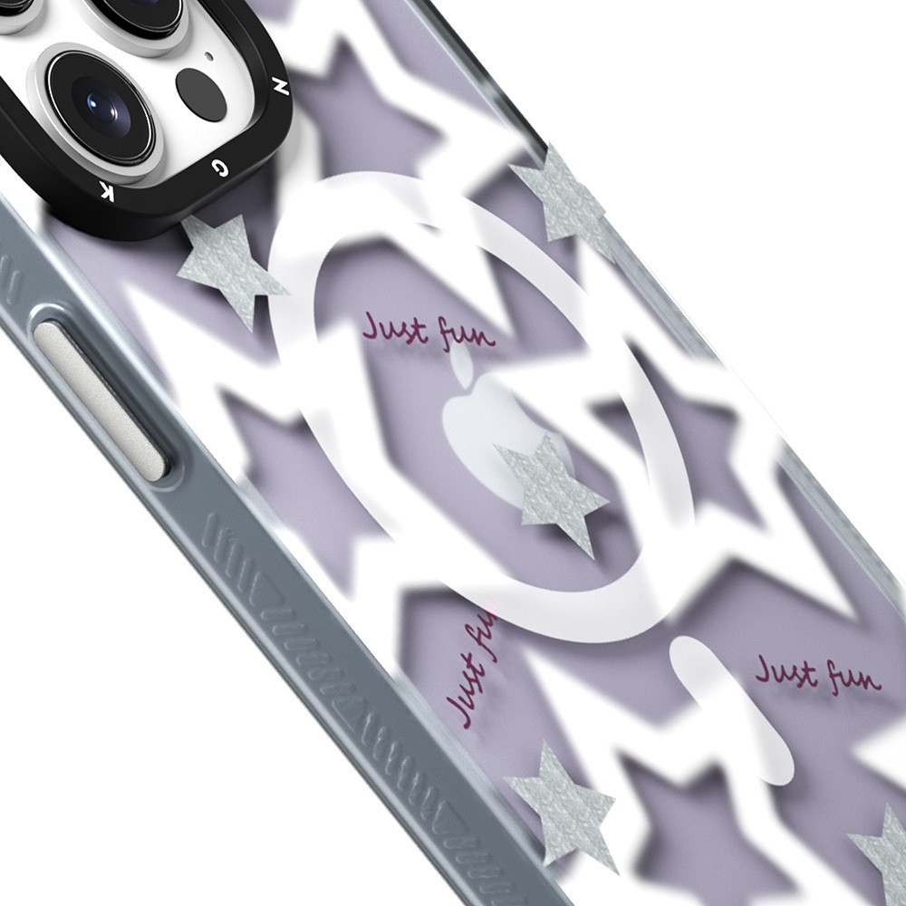 iPhone 15 Pro Kılıf Magsafe Şarj Özellikli Airbagli Çift Katmanlı Youngkit Star&Butterfly Serisi Kılıf