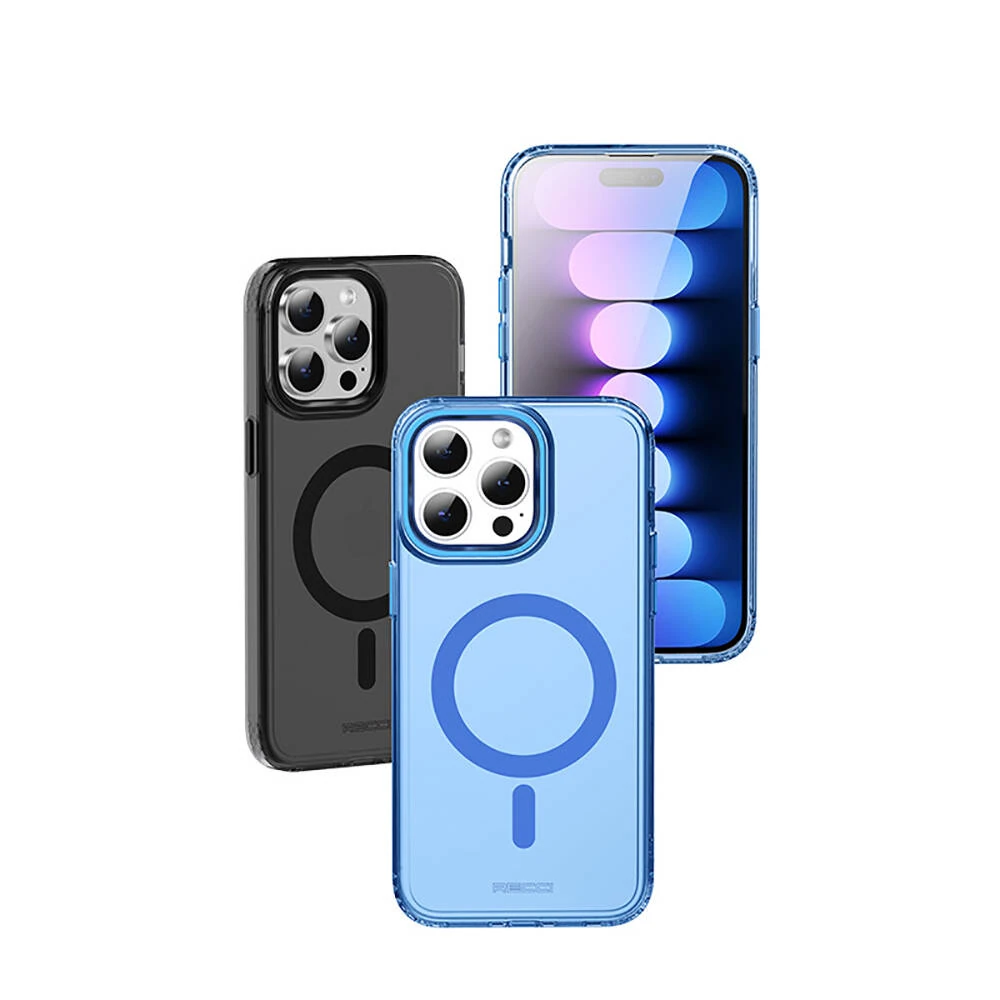 iPhone 15 Pro Kılıf Magsafe Şarj Özellikli Saydam Arka Yüzey Recci Crystal Color Serisi Kılıf