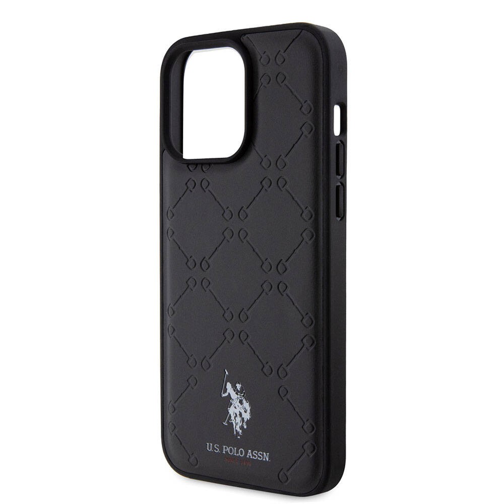 iPhone 15 Pro Max Kılıf U.S. Polo Assn. Orjinal Lisanslı HS Desenli Baskı Logolu Suni Deri Kılıf