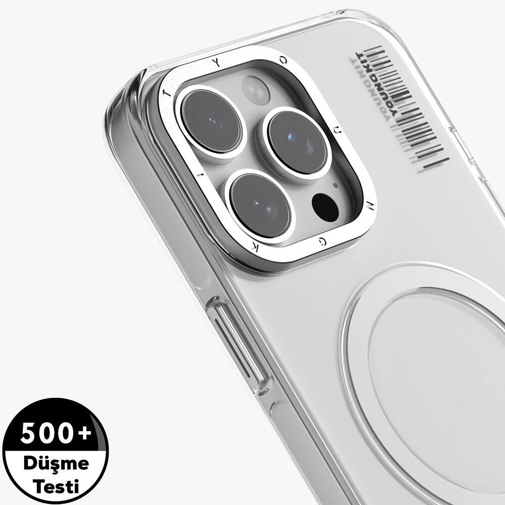 iPhone 16 Pro Kılıf Magsafe Şarj Özellikli Şeffaf Youngkit Crystal Shield Serisi Kılıf