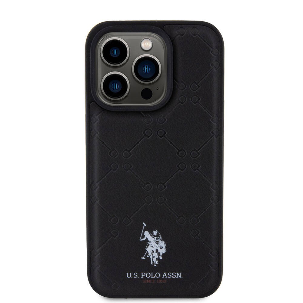 iPhone 15 Pro Kılıf U.S. Polo Assn. Orjinal Lisanslı HS Desenli Baskı Logolu Suni Deri Kılıf