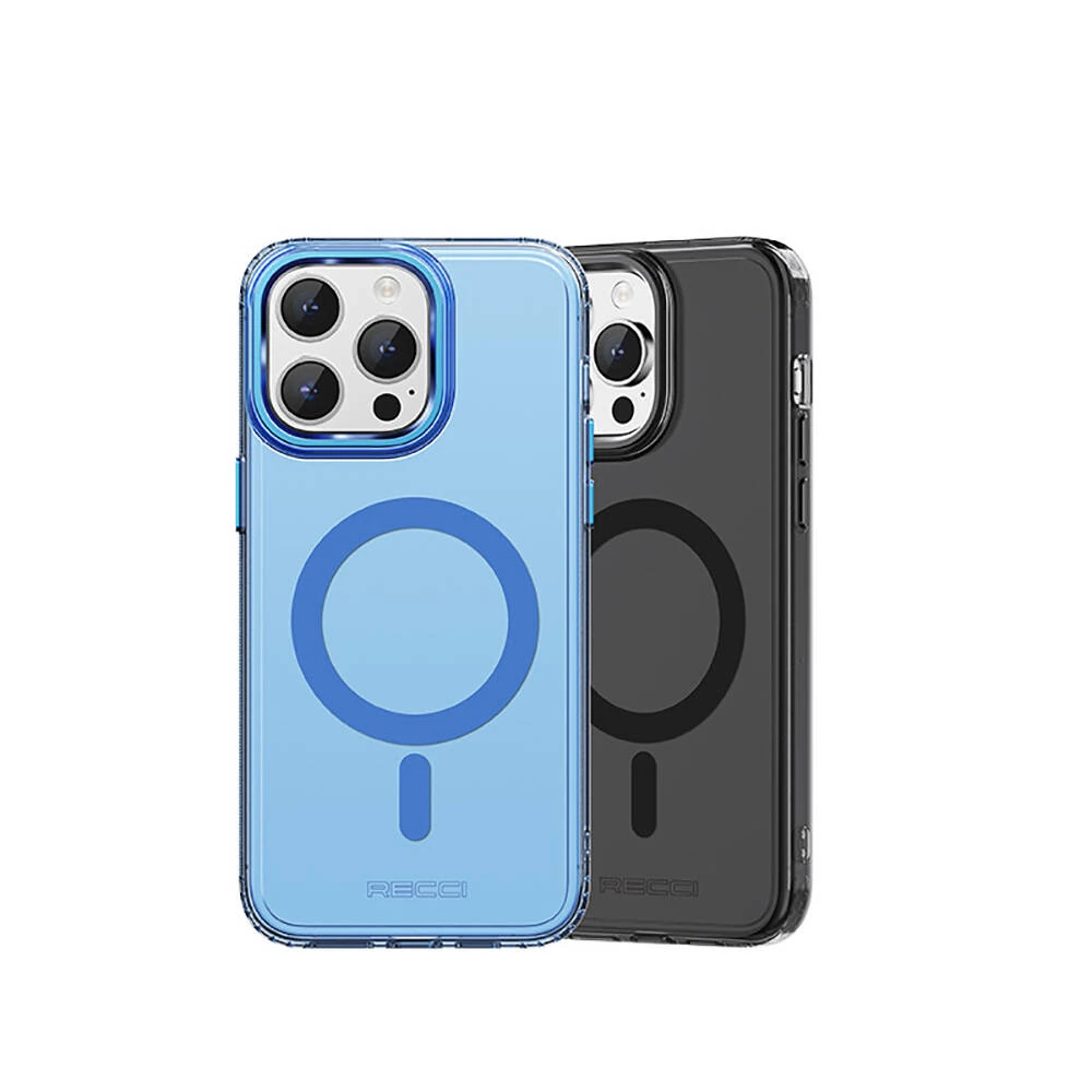 iPhone 15 Pro Kılıf Magsafe Şarj Özellikli Saydam Arka Yüzey Recci Crystal Color Serisi Kılıf