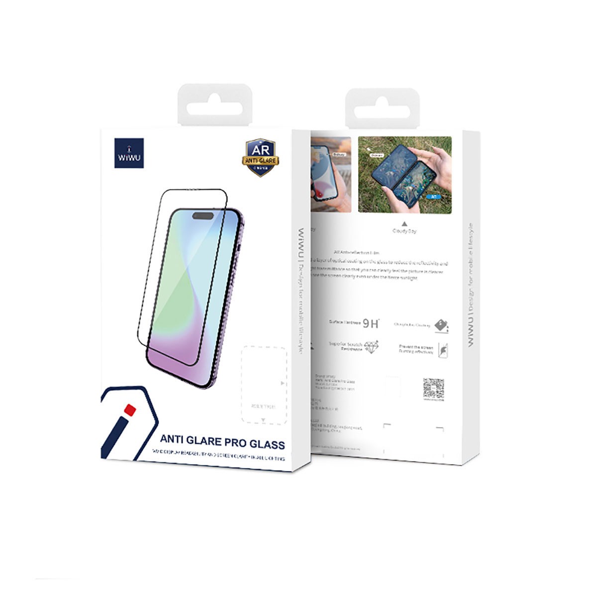 iPhone 14 Pro Max Wiwu CZ-003 Mavi Işık Teknolojili Hidrofobik ve Oleofobik Parlama Önleyici Cam Ekran Koruyucu