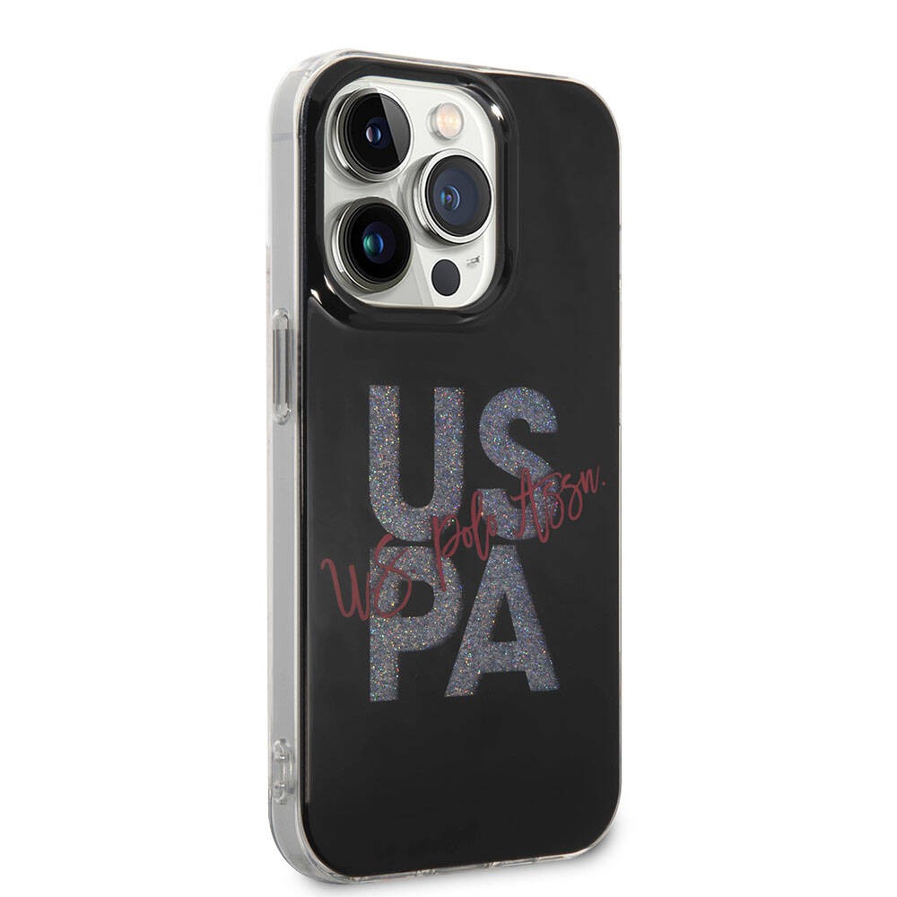 iPhone 15 Pro Kılıf U.S. Polo Assn. Orjinal Lisanslı Simli Parlak Alfabe Tasarım Kılıf