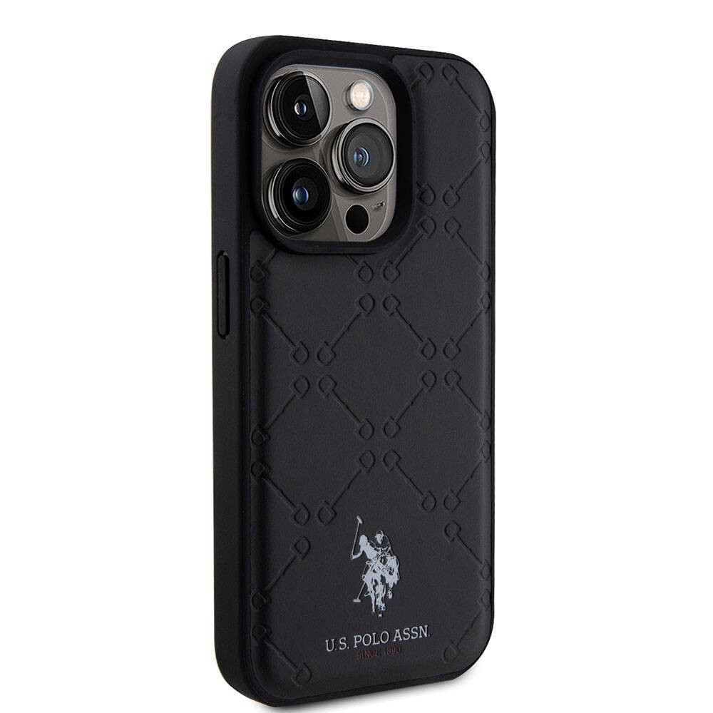 iPhone 15 Pro Kılıf U.S. Polo Assn. Orjinal Lisanslı HS Desenli Baskı Logolu Suni Deri Kılıf