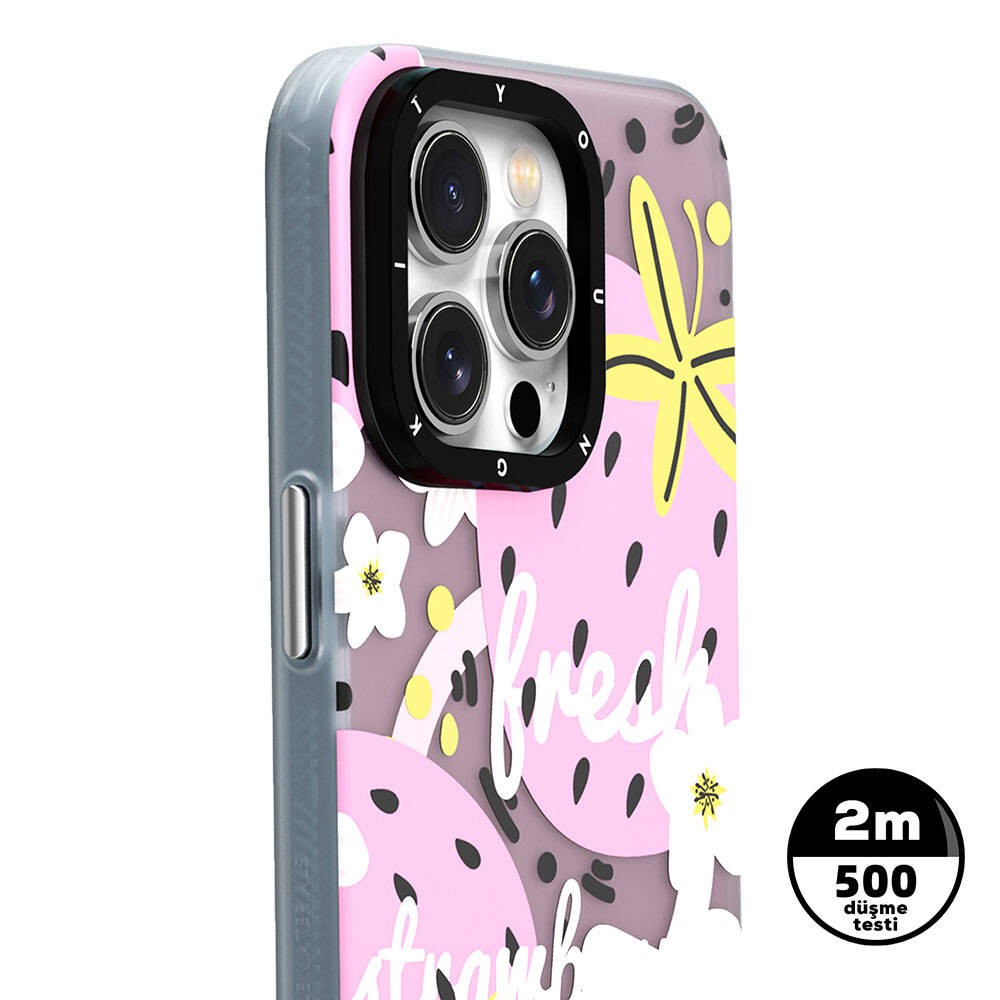 iPhone 15 Kılıf Magsafe Şarj Özellikli Yaz Meyvesi Desenli Youngkit Fruity Flavour Serisi Kılıf