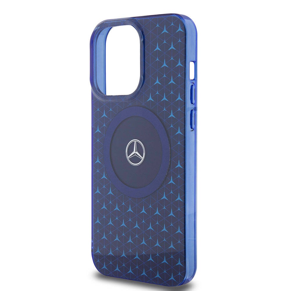 iPhone 15 Pro Max Kılıf Mercedes Benz Orjinal Lisanslı Magsafe Şarj Özellikli Çift Katmanlı Mini Yıldız Desenli Kılıf
