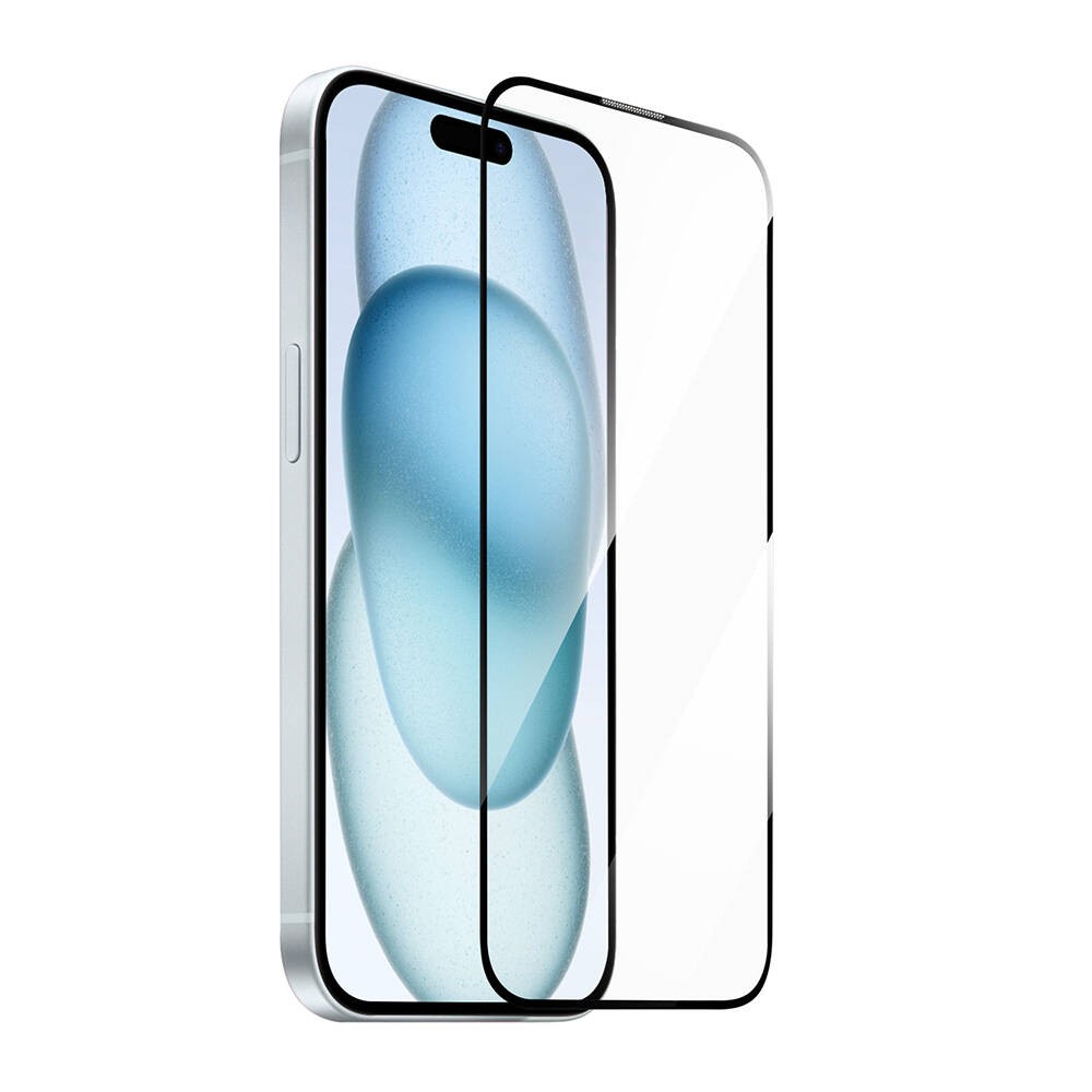 iPhone 15 Plus Wiwu SQ-008 Oleofobik Easy Install Darbeye Karşı Dayanıklı Temperli Cam Ekran Koruyucu + Kolay Uygulama Aparatlı