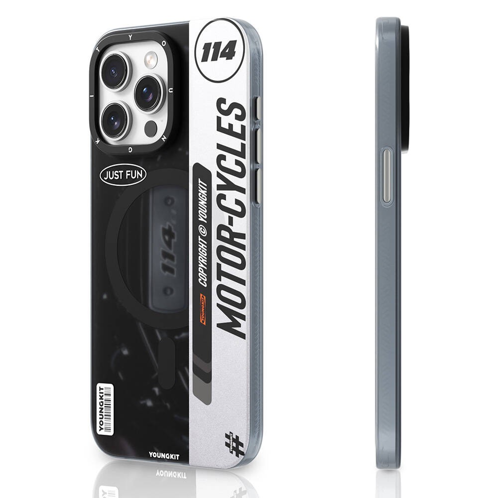 iPhone 15 Pro Max Kılıf Magsafe Şarj Özellikli YoungKit Motorcycle Legend Serisi Kılıf