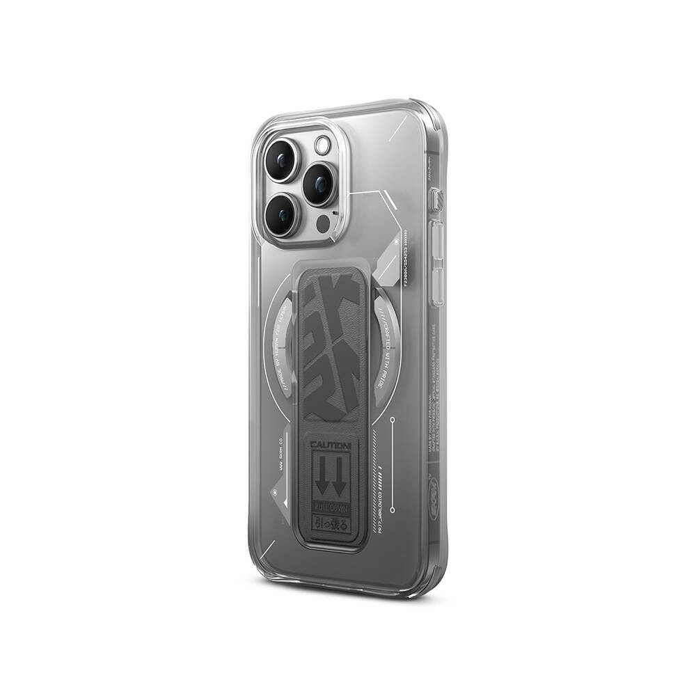 iPhone 15 Pro Kılıf Skinarma Magsafe Şarj Özellikli Teknoloji Desenli Standlı Helio Kılıf