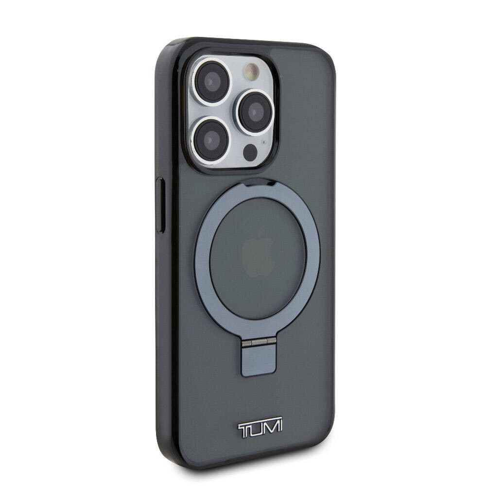 iPhone 15 Pro Kılıf TUMI Orjinal Lisanslı Magsafe Şarj Özellikli PC TPU Metal Logolu Ring Standlı Kılıf