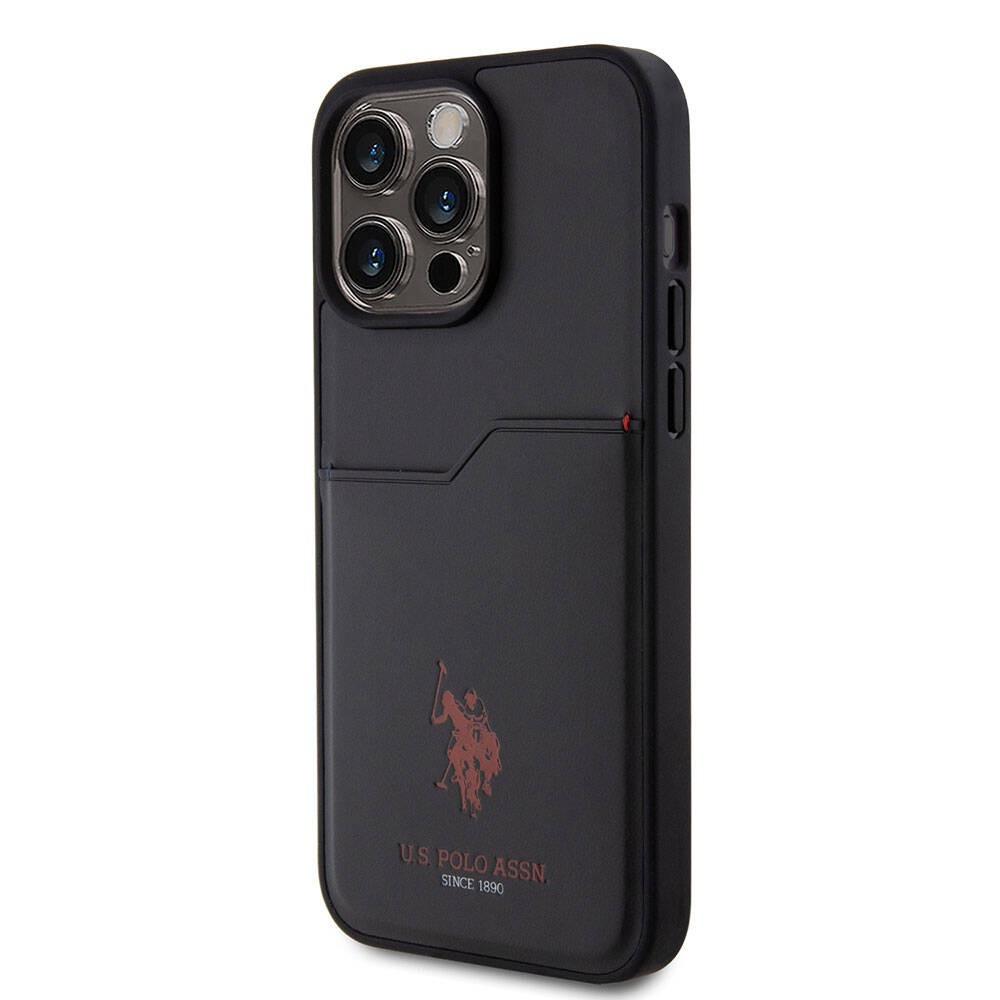 iPhone 15 Pro Max Kılıf U.S. Polo Assn. Orjinal Lisanslı Baskı Logolu PU Kartlıklı Kılıf