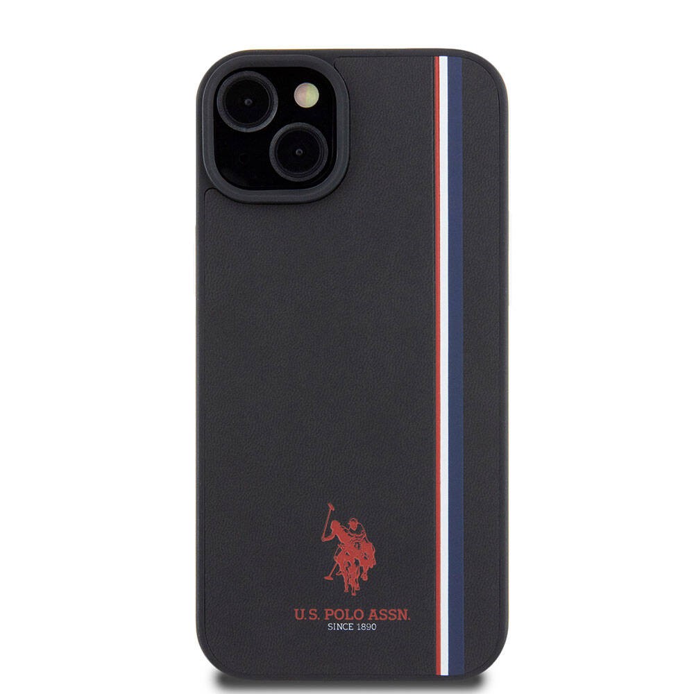 iPhone 15 Plus Kılıf U.S. Polo Assn. Orjinal Lisanslı Üç Renk Şerit Tasarımlı Baskı Logolu Kılıf
