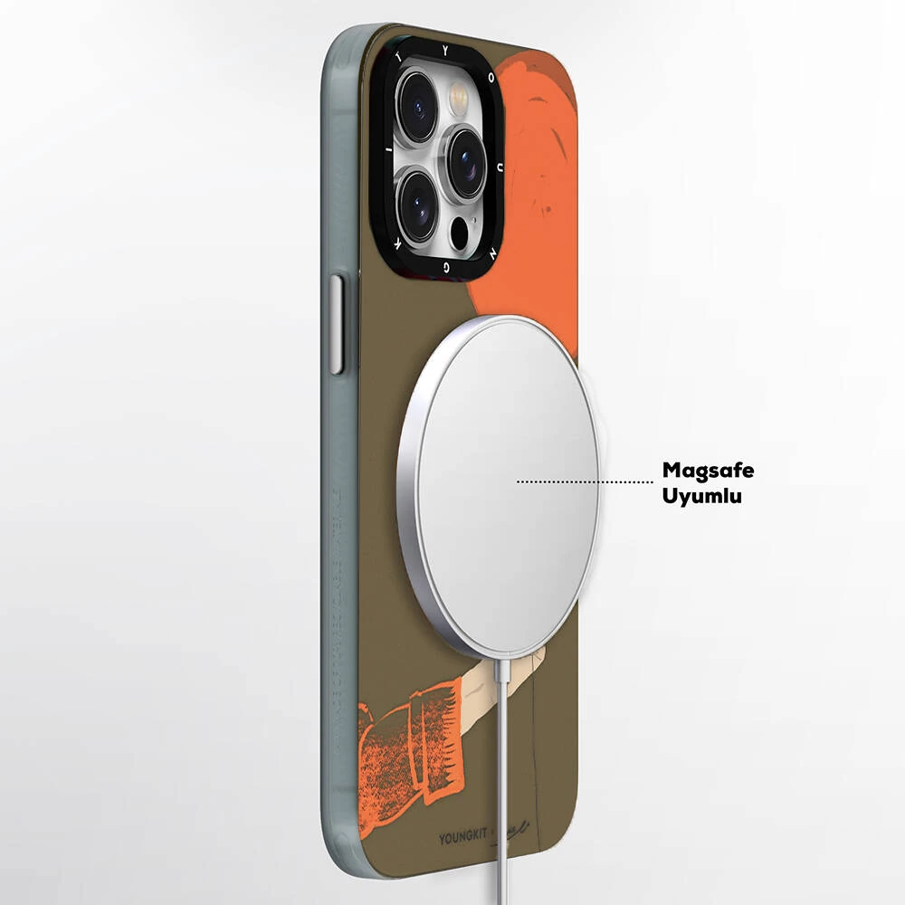 iPhone 15 Pro Max Kılıf Magsafe Şarj Özellikli Youngkit Orange Serisi Flying Balloon Kılıf