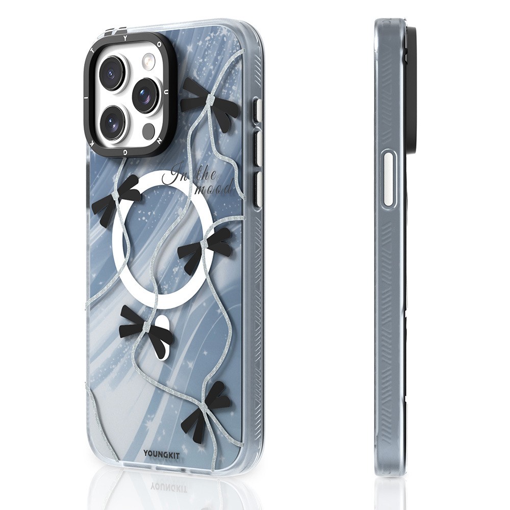 iPhone 15 Pro Kılıf Magsafe Şarj Özellikli Airbagli Çift Katmanlı Youngkit Star&Butterfly Serisi Kılıf