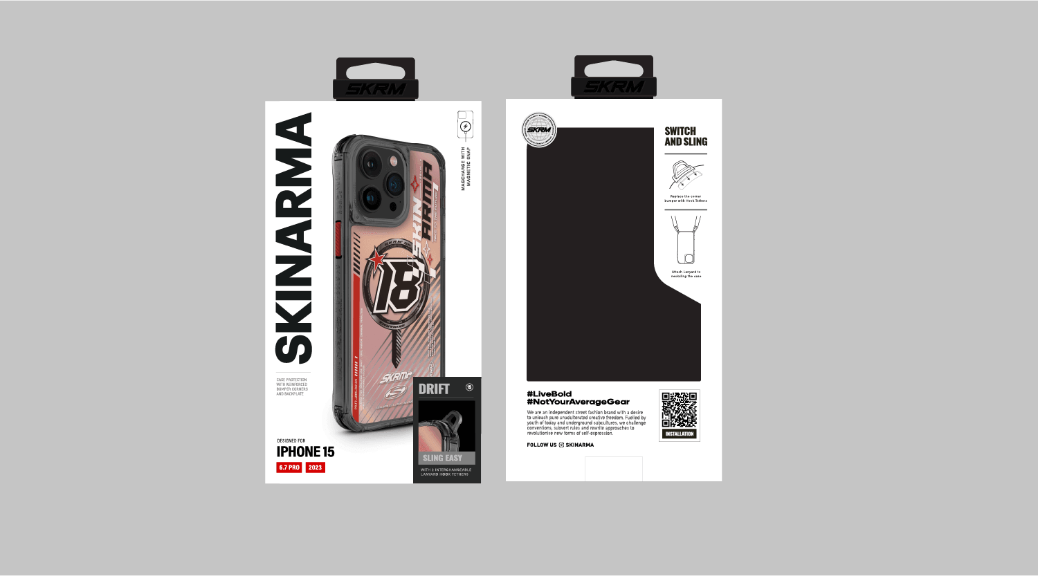iPhone 15 Pro Max SkinArma Magsafe Şarj Özellikli Sticker Yapıştırmalı Drift Kılıf