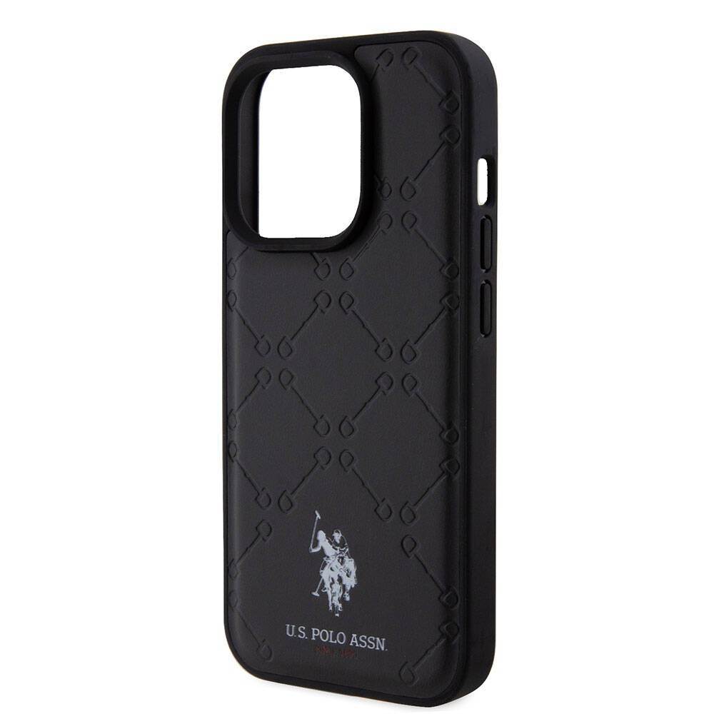 iPhone 15 Pro Kılıf U.S. Polo Assn. Orjinal Lisanslı HS Desenli Baskı Logolu Suni Deri Kılıf