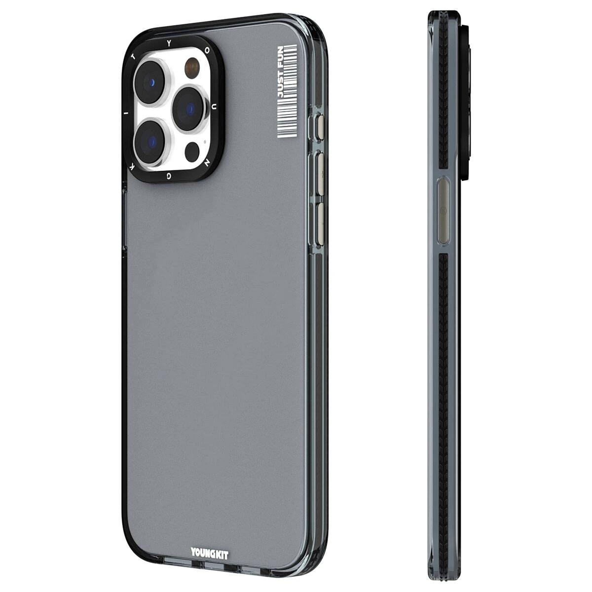 iPhone 15 Pro Max Kılıf Pürüzsüz Düz Arka Yüzey YoungKit Crystal Color Serisi Kılıf