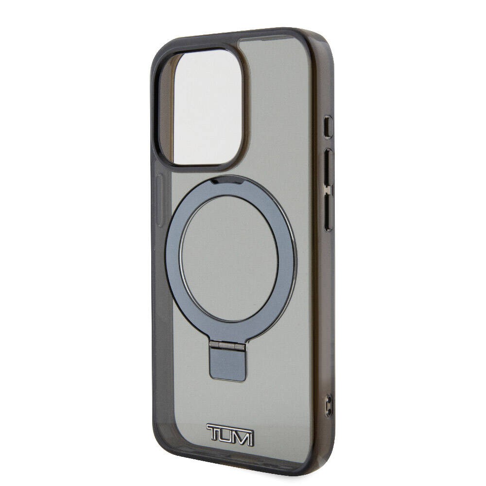 iPhone 15 Pro Kılıf TUMI Orjinal Lisanslı Magsafe Şarj Özellikli PC TPU Metal Logolu Ring Standlı Kılıf