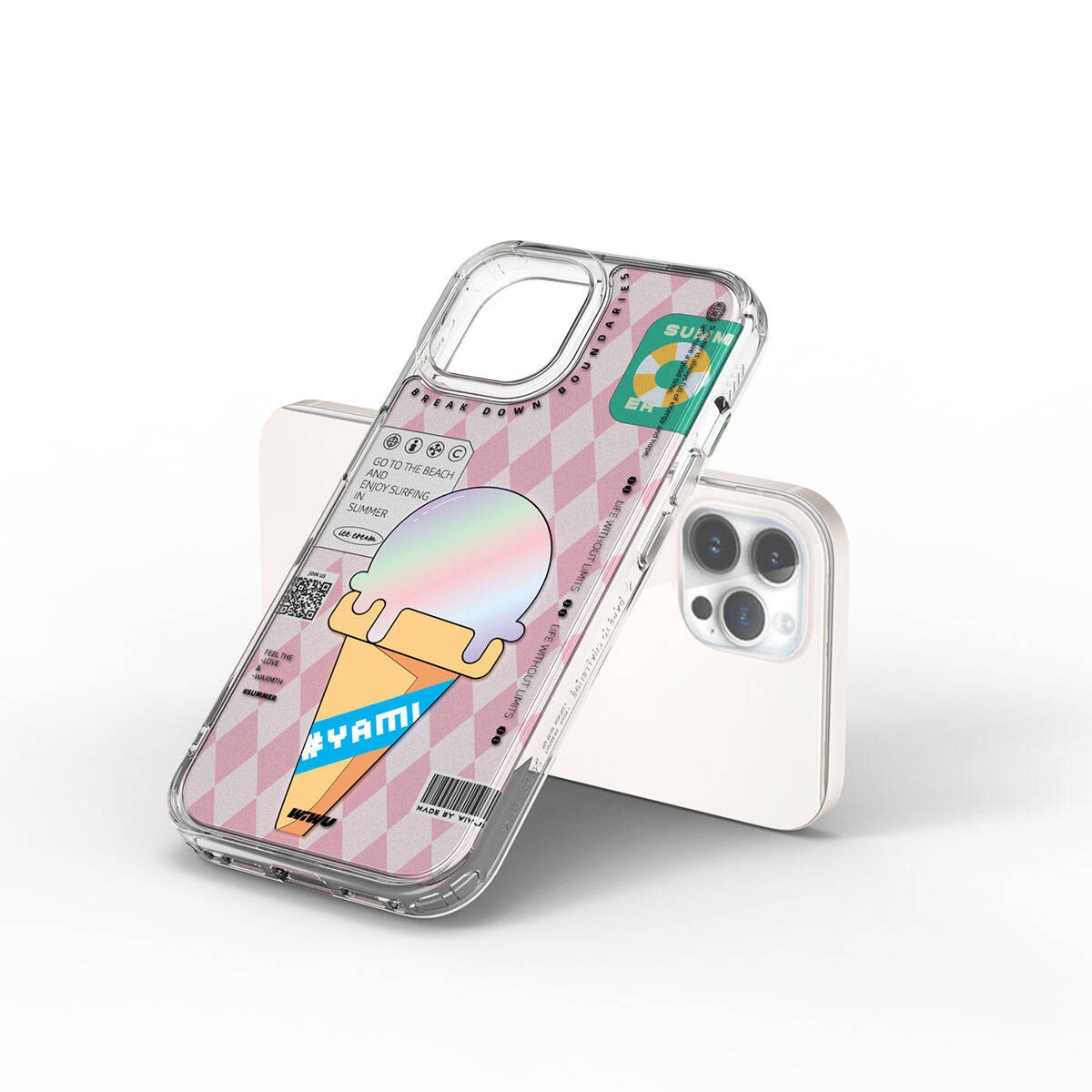 iPhone 15 Pro Kılıf Çift Katman Desenli Wiwu Summer Serisi Kılıf