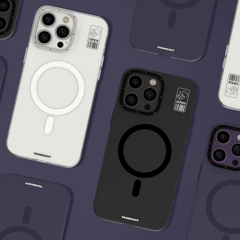 iPhone 15 Pro Max Kılıf Magsafe Şarj Özellikli Standlı YoungKit Hermit Bracket Serisi Kılıf
