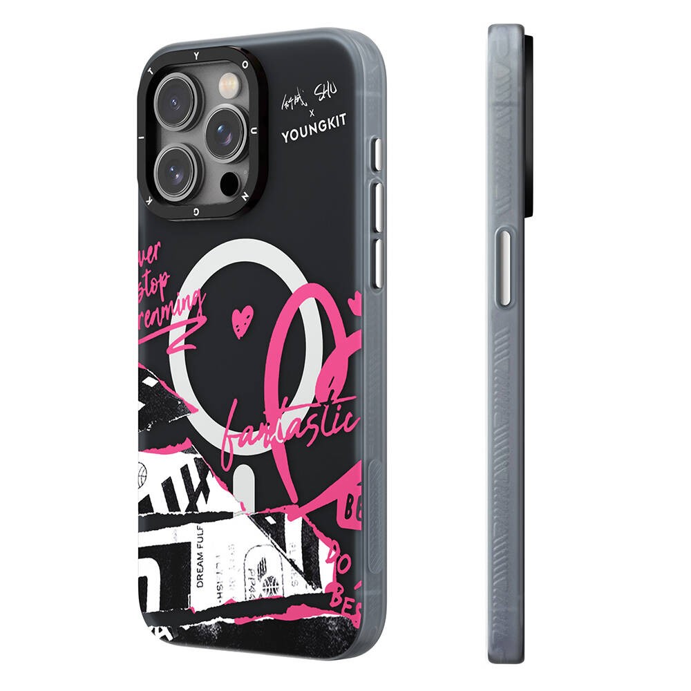iPhone 15 Pro Max Kılıf Magsafe Şarj Özellikli Shu Tasarımlı Youngkit Dreamland Serisi Kılıf