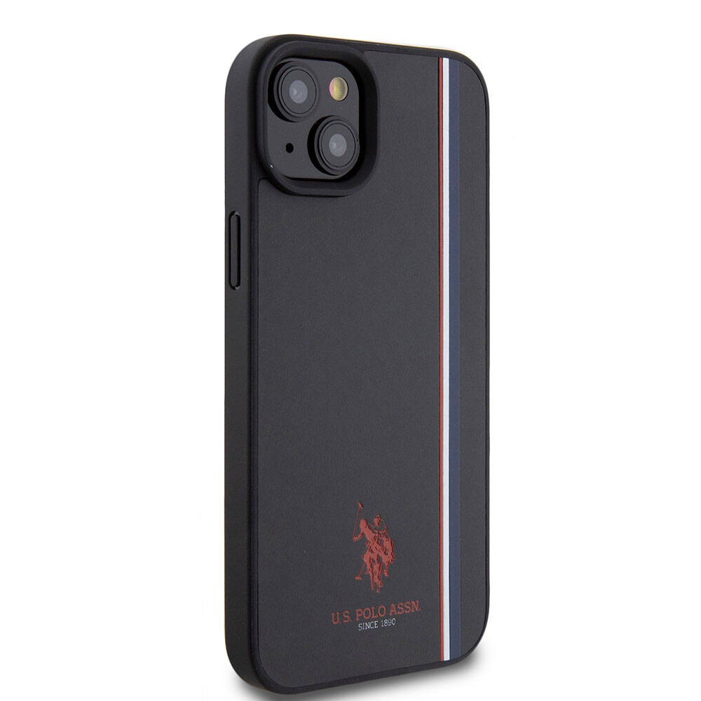 iPhone 15 Plus Kılıf U.S. Polo Assn. Orjinal Lisanslı Üç Renk Şerit Tasarımlı Baskı Logolu Kılıf