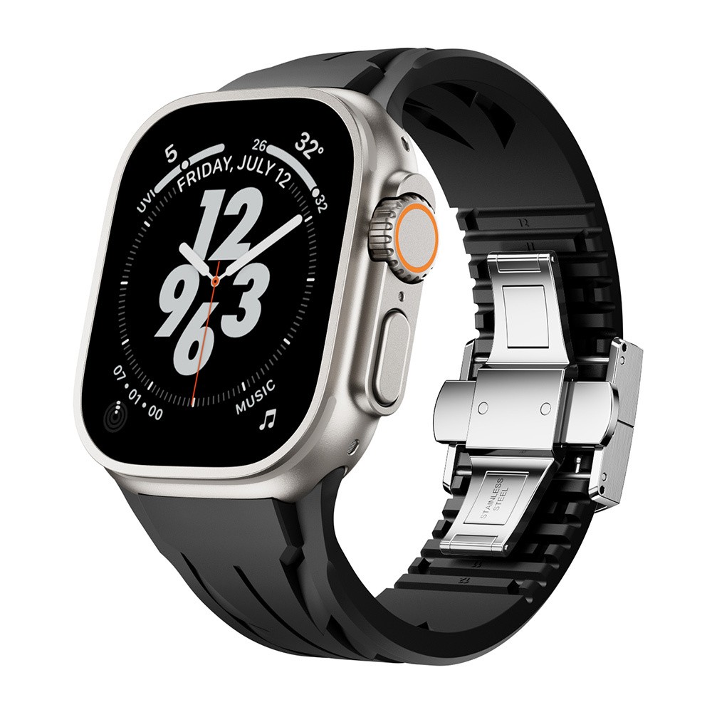 Watch Ultra 49mm KRD-127 Metal Tokalı Silikon Kordon