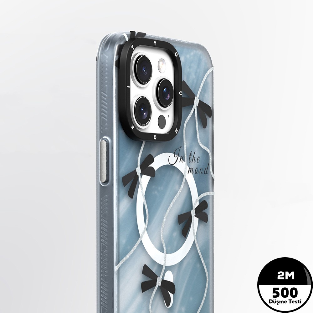 iPhone 15 Pro Max Kılıf Magsafe Şarj Özellikli Airbagli Çift Katmanlı Youngkit Star&Butterfly Serisi Kılıf
