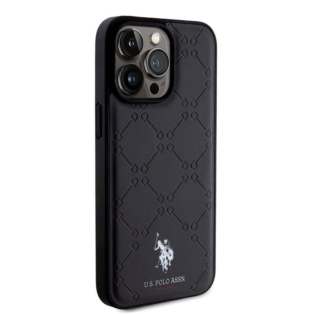 iPhone 15 Pro Max Kılıf U.S. Polo Assn. Orjinal Lisanslı HS Desenli Baskı Logolu Suni Deri Kılıf
