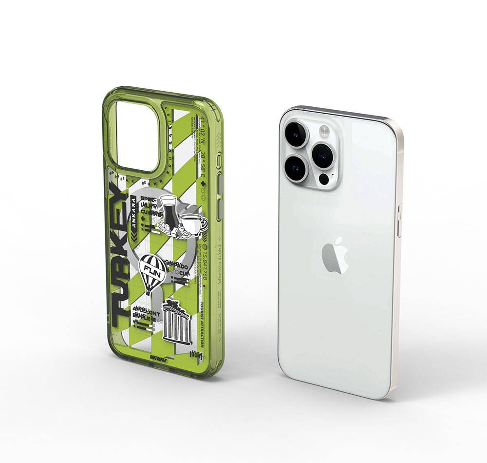 iPhone 15 Pro Max Kılıf Magsafe Şarj Özellikli Desenli Wiwu Turkey A Serisi Kılıf