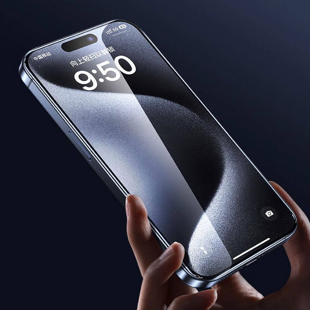 iPhone 14 Pro Max Wiwu GT-008 Polimer Oleofobik Kaplama Şeffaf Pürüzsüz Temperli Cam Ekran Koruyucu 10'lu Paket