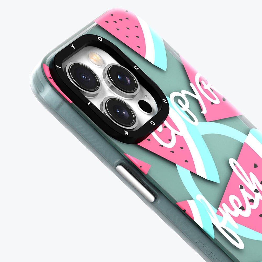 iPhone 15 Kılıf Magsafe Şarj Özellikli Yaz Meyvesi Desenli Youngkit Fruity Flavour Serisi Kılıf