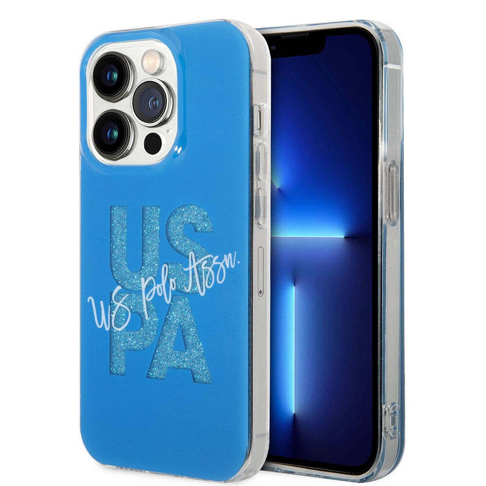 iPhone 15 Pro Kılıf U.S. Polo Assn. Orjinal Lisanslı Simli Parlak Alfabe Tasarım Kılıf