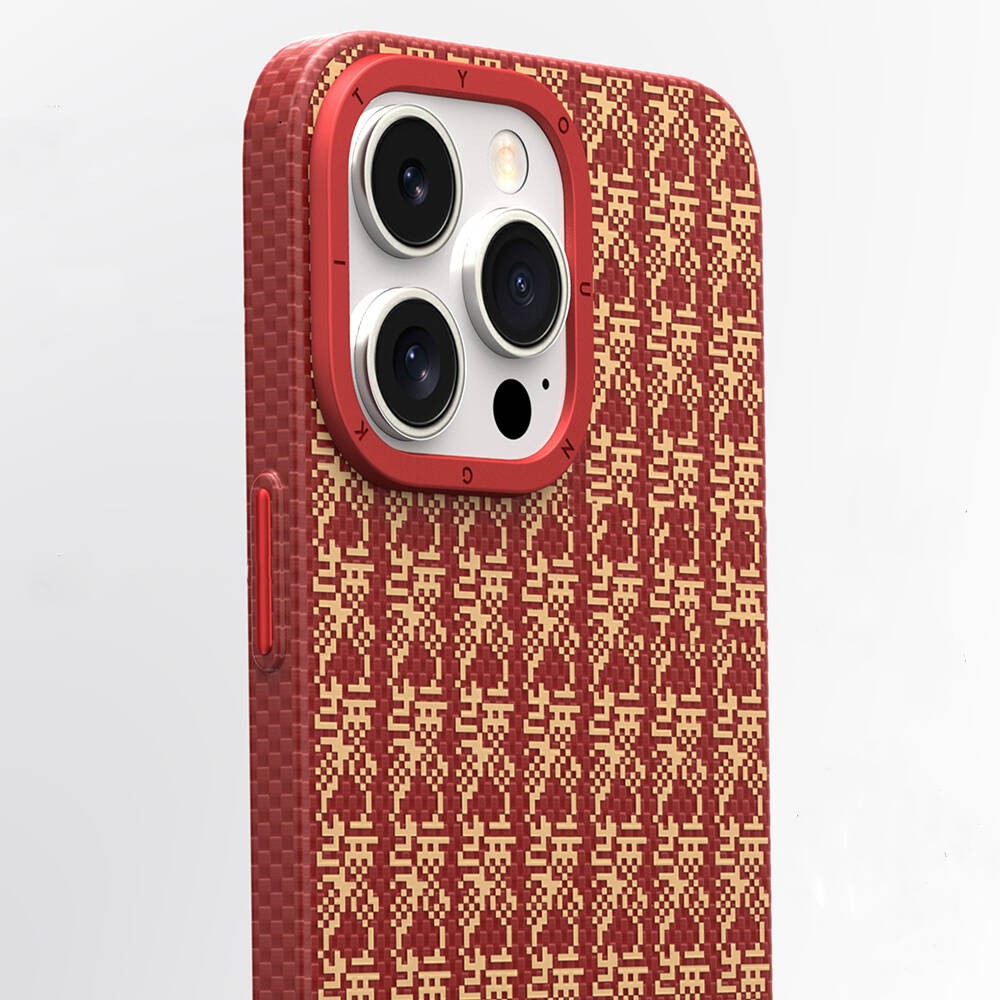 iPhone 15 Pro Kılıf Magsafe Şarj Özellikli Kevlar 1500D Youngkit Auspicious Loong Serisi Kılıf