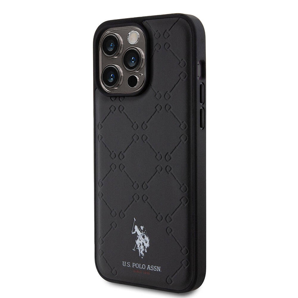 iPhone 15 Pro Max Kılıf U.S. Polo Assn. Orjinal Lisanslı HS Desenli Baskı Logolu Suni Deri Kılıf